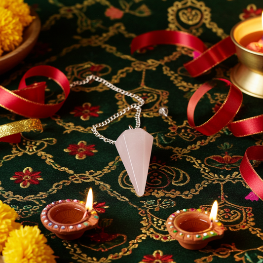 pendolino quarzo rosa sfaccettato