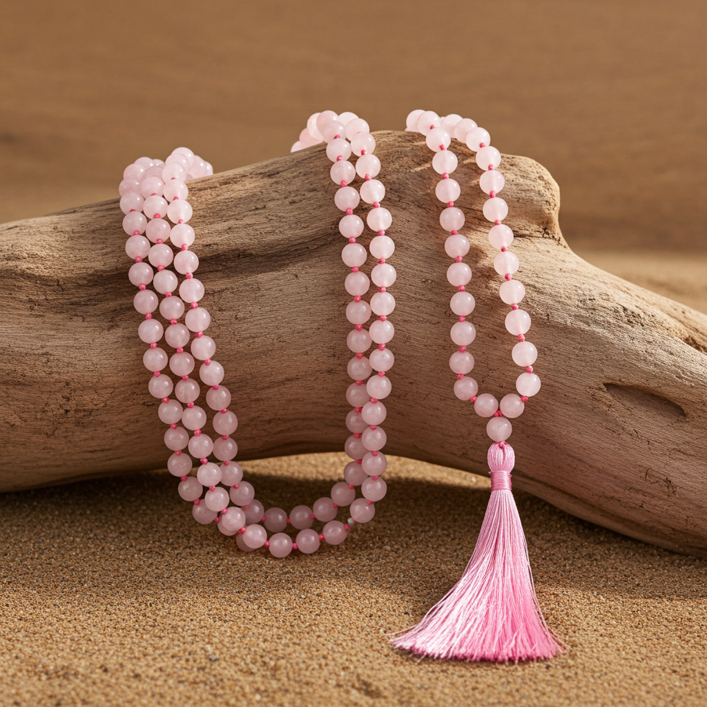 japa mala quarzo rosa