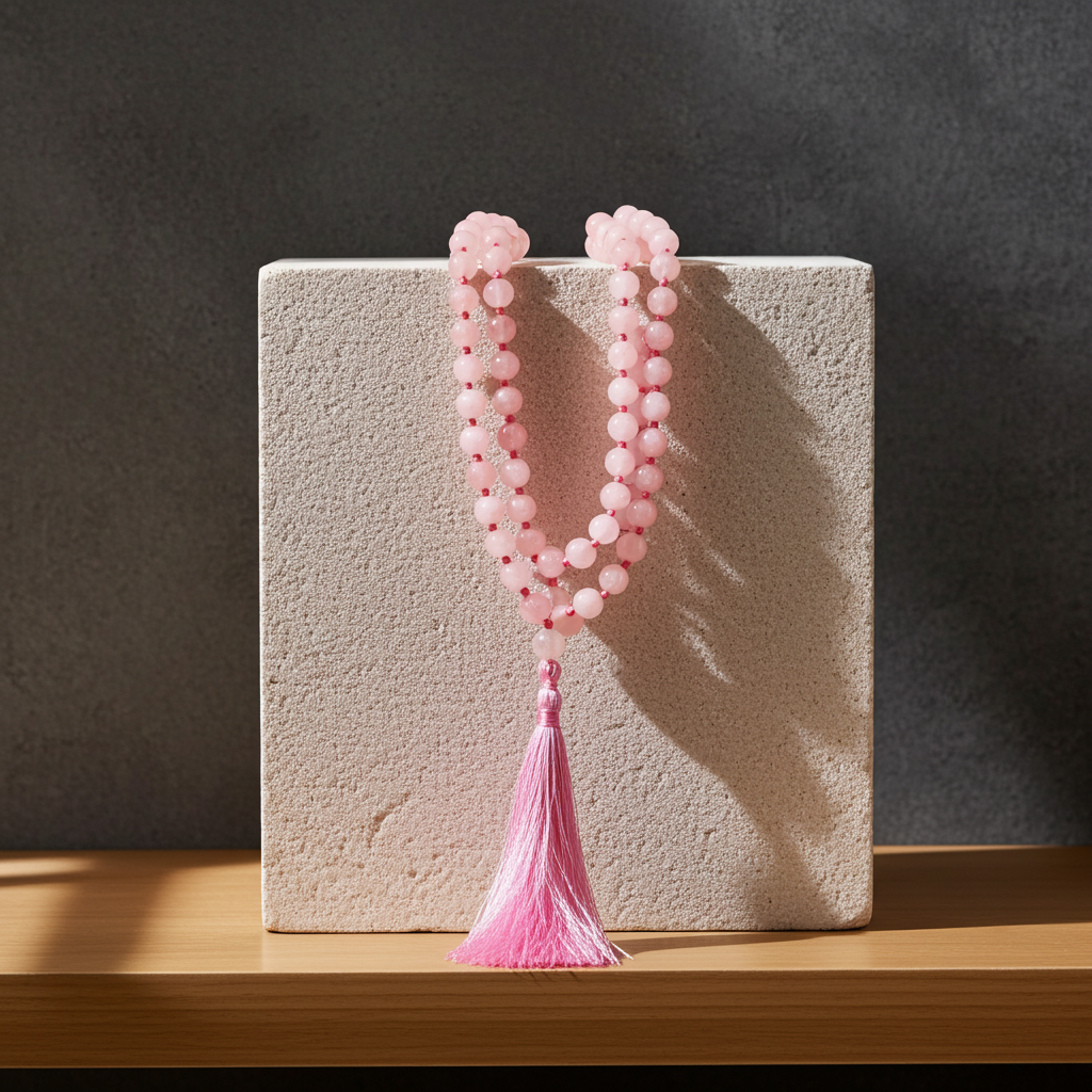 japa mala quarzo rosa