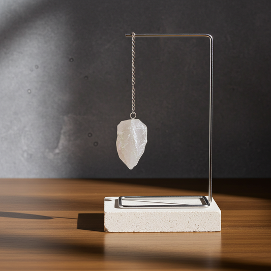 pendolino quarzo aura chiaro grezzo