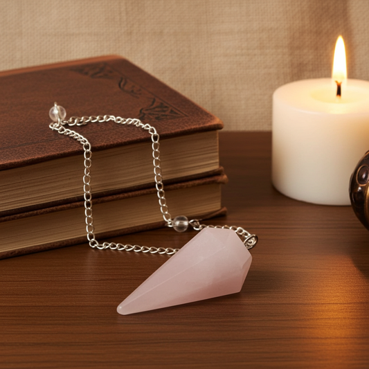 pendolino quarzo rosa sfaccettato